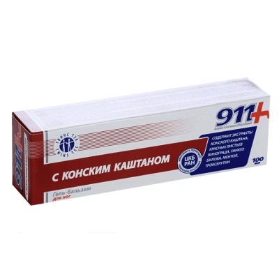 911 Гель-бальзам для ног с  Конским каштаном, 100 мл