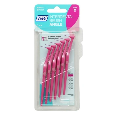 Зубные ершики "TеPе" Angle №0 (6 шт), розовый