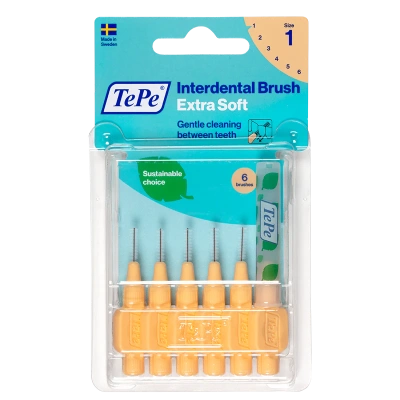 Зубные ершики Extra Soft  "TеPе" Original №1 (6 шт), бежевый